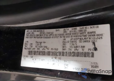 2015 Ford Fiesta S z USA, uszkodzony, nr VIN 3FADP4AJ6FM123325